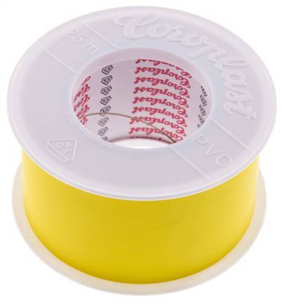 Ruban d'isolation électrique testé par VDE 50mm/25m Jaune