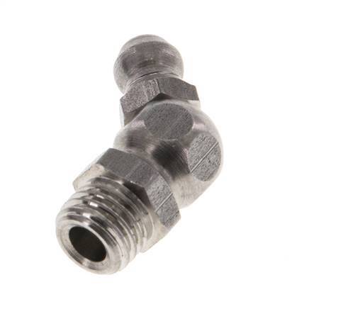 Graisseur hydraulique coudé en acier inoxydable M8x1 DIN 71412
