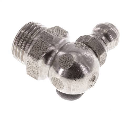 Graisseur hydraulique à angle droit en acier inoxydable R 1/8 pouce DIN 71412