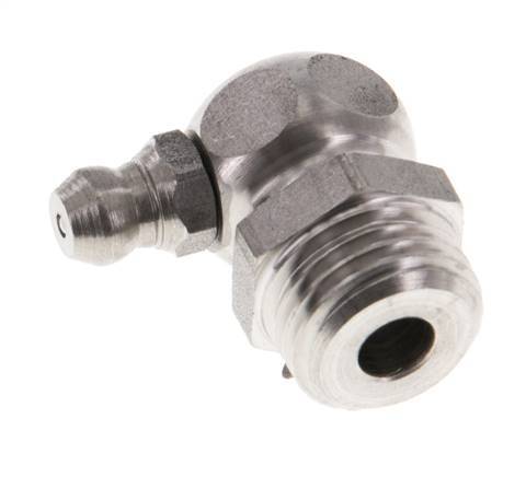 Graisseur hydraulique à angle droit en acier inoxydable R 1/4 pouce DIN 71412