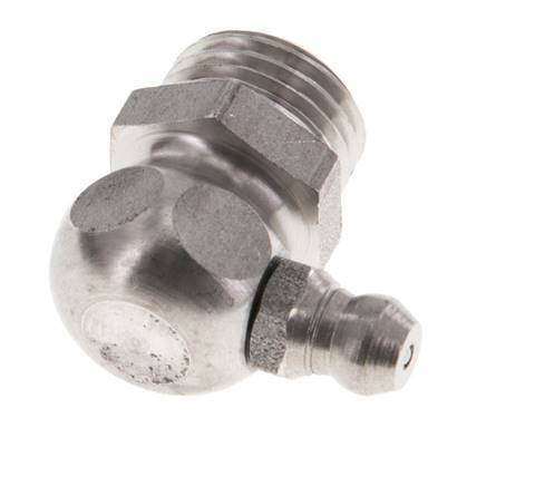 Graisseur hydraulique à angle droit en acier inoxydable R 1/4 pouce DIN 71412