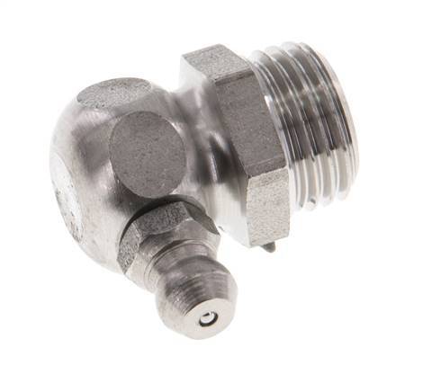 Graisseur hydraulique à angle droit en acier inoxydable R 1/4 pouce DIN 71412