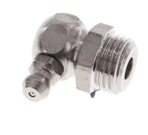 Graisseur hydraulique à angle droit en acier inoxydable R 1/4 pouce DIN 71412