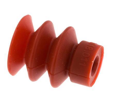 18mm Soufflet Silicone Rouge Ventouse Course 8mm