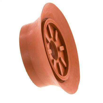 Ventouse plate 100mm SBR brun rougeâtre G 1/4 pouce Course femelle 6mm Lèvres minces