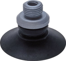 28mm Flat CR Black Vacuum Suction Cup Stroke 1mm Support Ribs [2 Pieces]