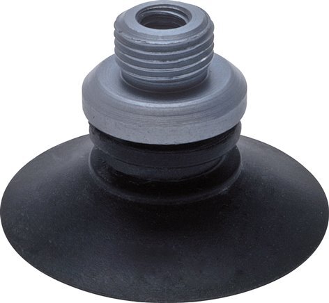 Ventouse CR plate noire de 22 mm avec nervures de soutien de 2 mm [2 pièces].