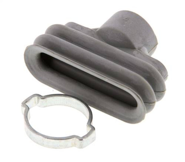 25x8mm Soufflet ovale NBR Gris Ventouse Course 6mm Ear Clamp