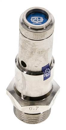 G 3/4'' Nickel-plated Brass Pre-Set Safety Valve 0.7 bar (10.15 psi) DN 10