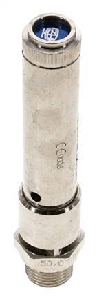 G 1/2'' Nickel-plated Brass Pre-Set Safety Valve 50 bar (725.2 psi) DN 10