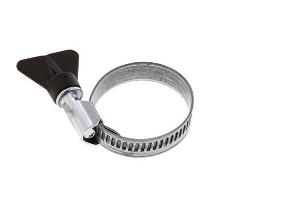 25 - 40 mm Hose Clamp with a Galvanised Steel 12 mm band With Butterfly Handle - Norma [5 Pieces]
