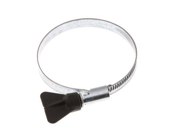50 - 70 mm Hose Clamp with a Galvanised Steel 9 mm band With Butterfly Handle - Norma [5 Pieces]