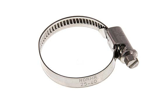 Collier de serrage 25 - 40 mm avec une bande de 9 mm en acier inoxydable 304 - Norma [2 Pièces].