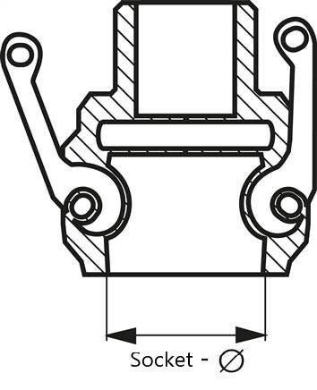 Embout d'accouplement Camlock DN 40 (1 1/2'') en aluminium Type DC MIL-C-27487