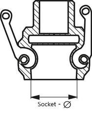 Embout d'accouplement Camlock DN 40 (1 1/2'') en aluminium Type DC MIL-C-27487