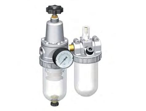 FRL 2-Part G1/2'' 800 l/min 0.5-10.0bar/7-145psi Auto Polycarbonate Standard 2