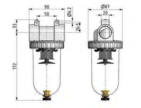 Filter 5microns G3/4'' 4000 l/min Semi-Auto Protective Cage Polycarbonate Standard 3