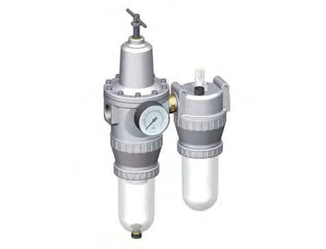 FRL 2-Part G1'' 4000 l/min 0.5-10.0bar/7-145psi Auto Polycarbonate Standard 5