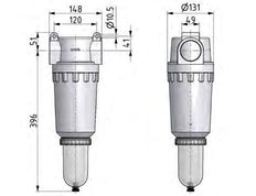 Filtre 60microns G1 1/2'' 30000l/min Semi-Auto Polycarbonate Standard 8
