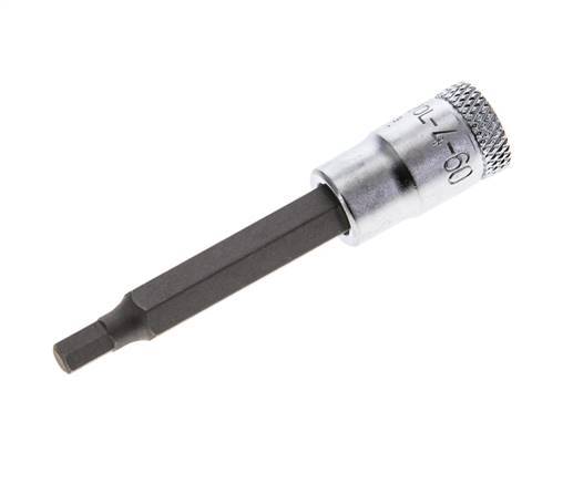 Insert pour douille 1/4" Gedore 60mm long pour vis à douille hexagonale 4 mm