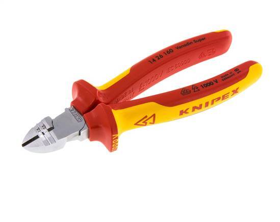 Knipex Pince coupante diagonale 160 mm Testée VDE jusqu'à 1000V pour le dénudage des fils électriques