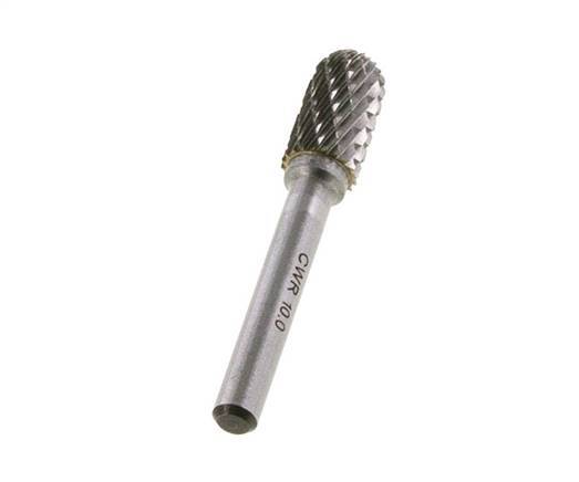 WRC Fraise en carbure de tungstène 10 mm en forme de cylindre à nez sphérique
