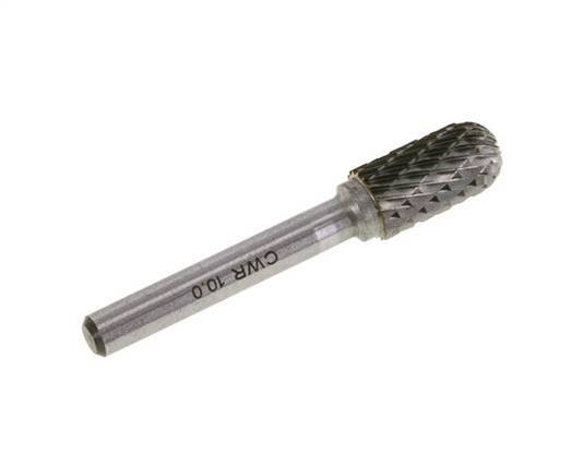 WRC Fraise en carbure de tungstène 10 mm en forme de cylindre à nez sphérique