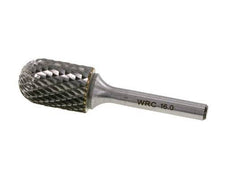 WRC Fraise en carbure de tungstène 16 mm en forme de cylindre à nez sphérique