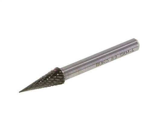 SKM Fraise en carbure de tungstène 8 mm en forme de cône pointu
