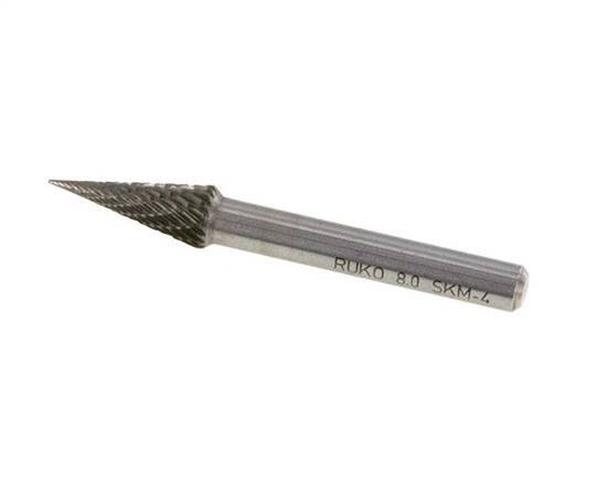 SKM Fraise en carbure de tungstène 8 mm en forme de cône pointu