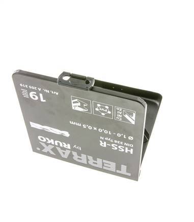 Jeu de 19 forets hélicoïdaux DIN 338 N HSS-R 1 - 10 mm