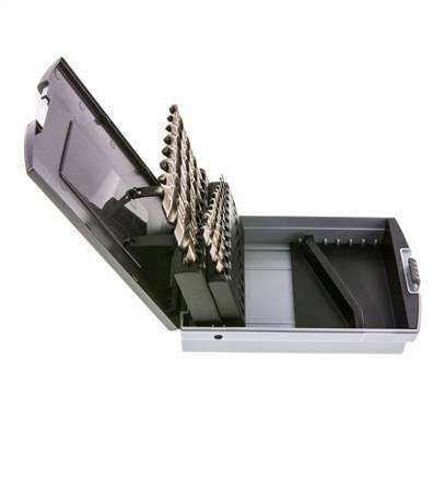 Jeu de 19 forets hélicoïdaux DIN 338 N HSS-G 1 - 10 mm