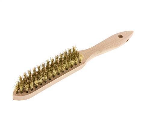 Brosse métallique manuelle à 4 rangées de fils de laiton ondulés