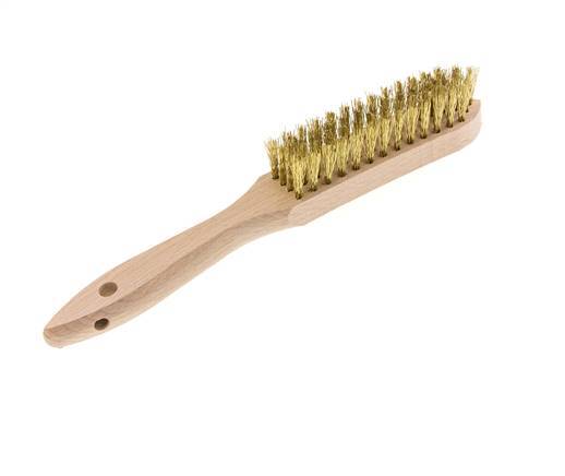 Brosse métallique manuelle à 4 rangées de fils de laiton ondulés