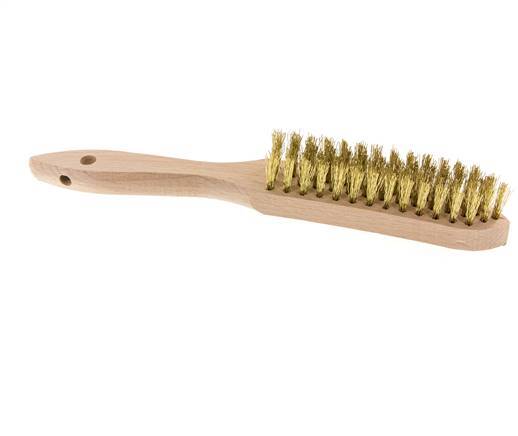 Brosse métallique manuelle à 4 rangées de fils de laiton ondulés