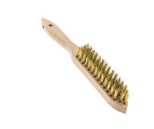 Brosse métallique manuelle à 4 rangées de fils de laiton ondulés