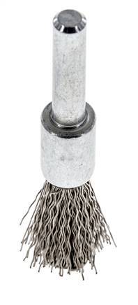 Brosse métallique terminale 12 mm 6 mm Arbre Fil en acier inoxydable 0.3 mm ondulé