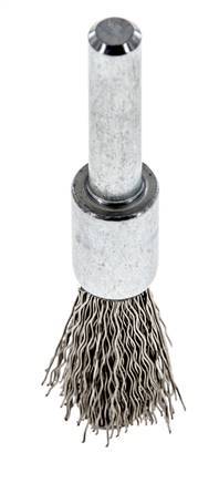 Brosse métallique terminale 12 mm 6 mm Arbre Fil en acier inoxydable 0.3 mm ondulé
