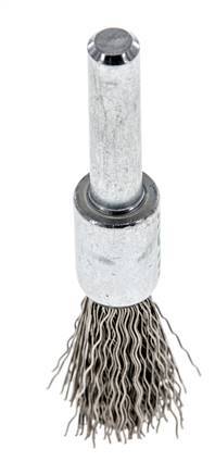 Brosse métallique terminale 12 mm 6 mm Arbre Fil en acier inoxydable 0.3 mm ondulé