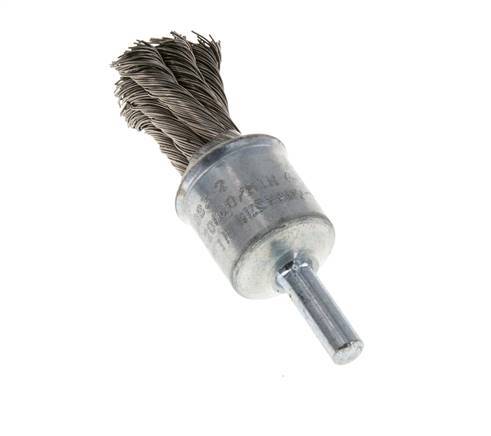 Brosse métallique à extrémité 19 mm 6 mm Arbre Fil en acier inoxydable 0.35 mm 6xBraided