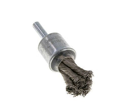 Brosse métallique à extrémité 19 mm 6 mm Arbre Fil en acier inoxydable 0.35 mm 6xBraided