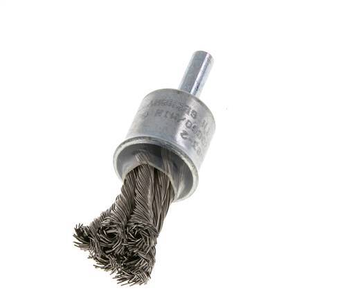 Brosse métallique à extrémité 19 mm 6 mm Arbre Fil en acier inoxydable 0.35 mm 6xBraided