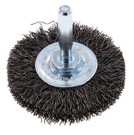 Brosse métallique terminale 6 mm 0.3 mm Arbre Fil d'acier 0.3 mm ondulé