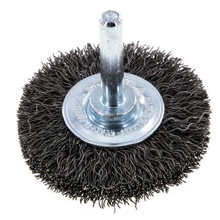 Brosse métallique terminale 6 mm 0.3 mm Arbre Fil d'acier 0.3 mm ondulé