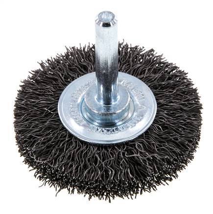 Brosse métallique terminale 6 mm 0.3 mm Arbre Fil d'acier 0.3 mm ondulé