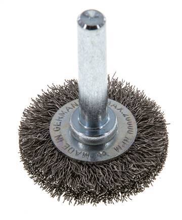 Brosse métallique terminale 6 mm 0.2 mm Arbre Fil en acier inoxydable 0.3 mm ondulé