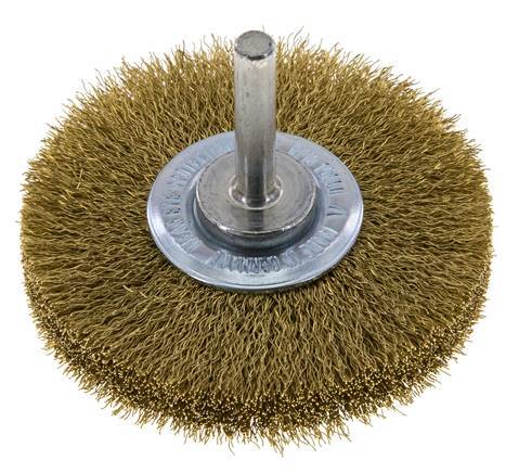 Brosse ronde 70x14 mm Arbre de 6 mm Fil de laiton 0.2 mm Ondulé