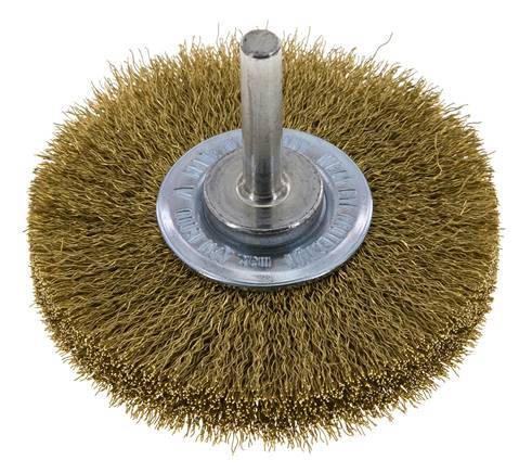 Brosse ronde 70x14 mm Arbre de 6 mm Fil de laiton 0.2 mm Ondulé