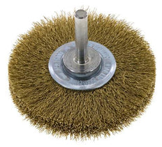 Brosse ronde 70x14 mm Arbre de 6 mm Fil de laiton 0.2 mm Ondulé