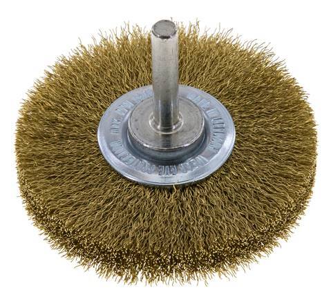 Brosse ronde 70x14 mm Arbre de 6 mm Fil de laiton 0.2 mm Ondulé